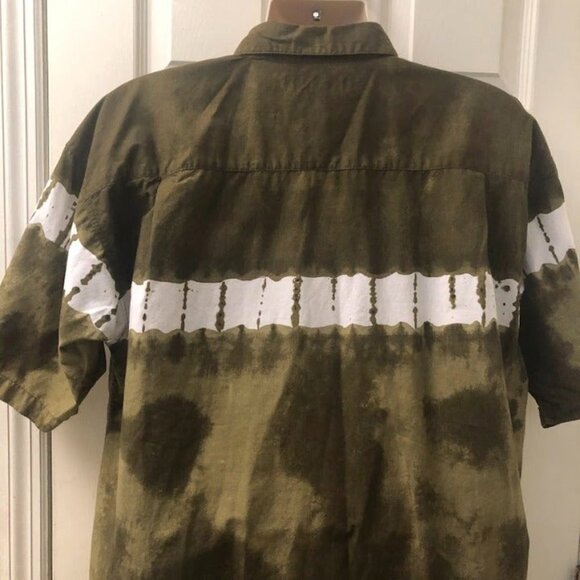 Vintage World Island Men's Tie Dyed Hawaiian Theme Casual Button Down Shirt XL - Picture 5 of 9